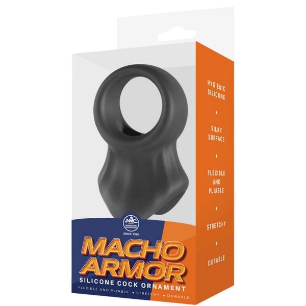Excellent Power Macho Armor Silicone Cock & Ball Ornament Grey