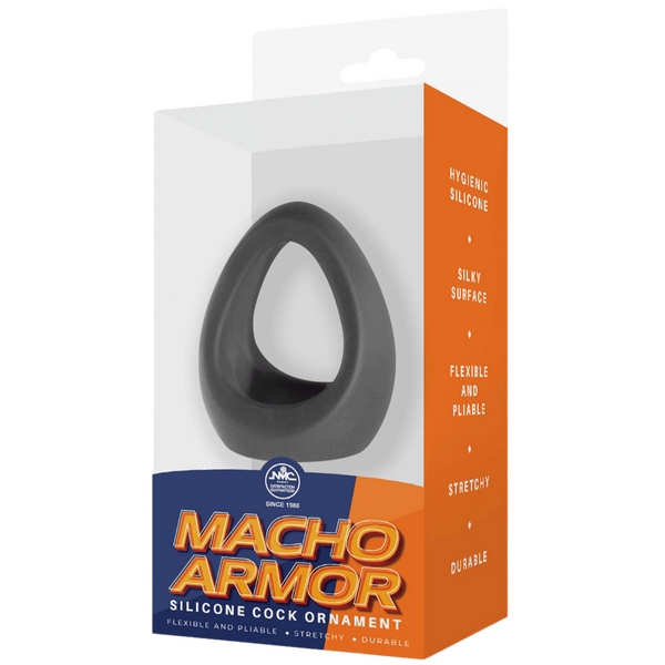 Excellent Power Macho Armor Silicone Cock & Ball Ring Ornament Grey