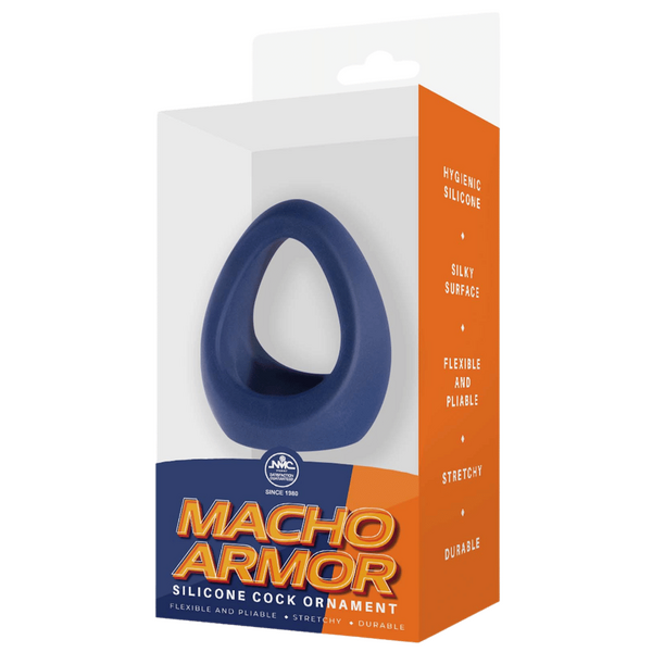 Excellent Power Macho Armor Silicone Cock & Ball Ring Ornament Blue