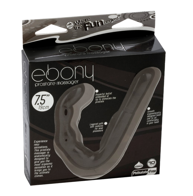 Excellent Power Ebony Vibrating Prostate Massager (Black)