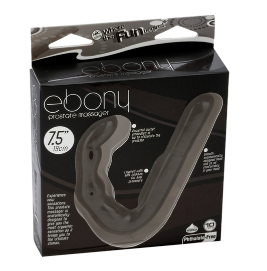 Excellent Power Ebony Vibrating Prostate Massager (Black)