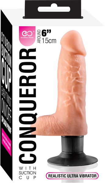 Excellent Power Conqueror 6" Vibrating Dildo Flesh