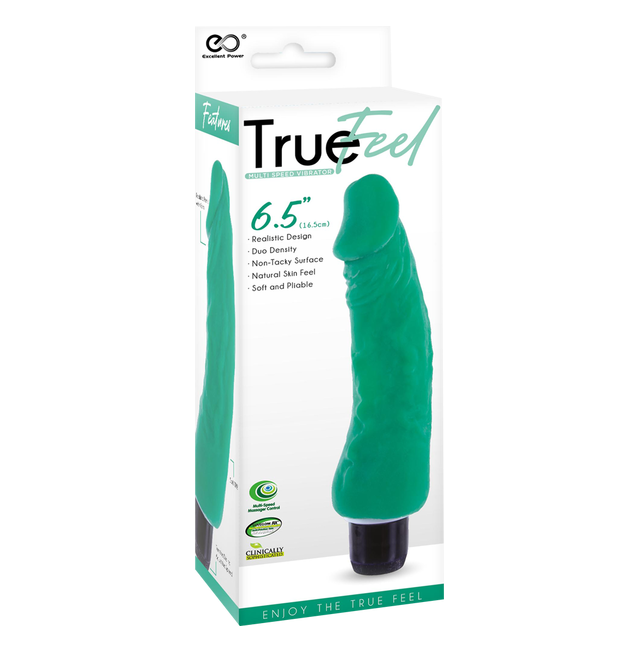 Excellent Power True Feel Trojan 6.5" Vibrator Green