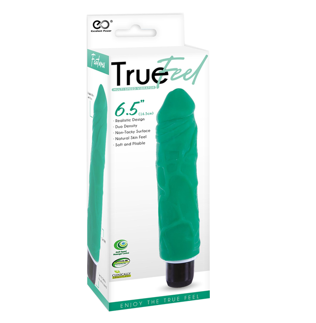 Excellent Power True Feel Patriot 6.5" Vibrator Green