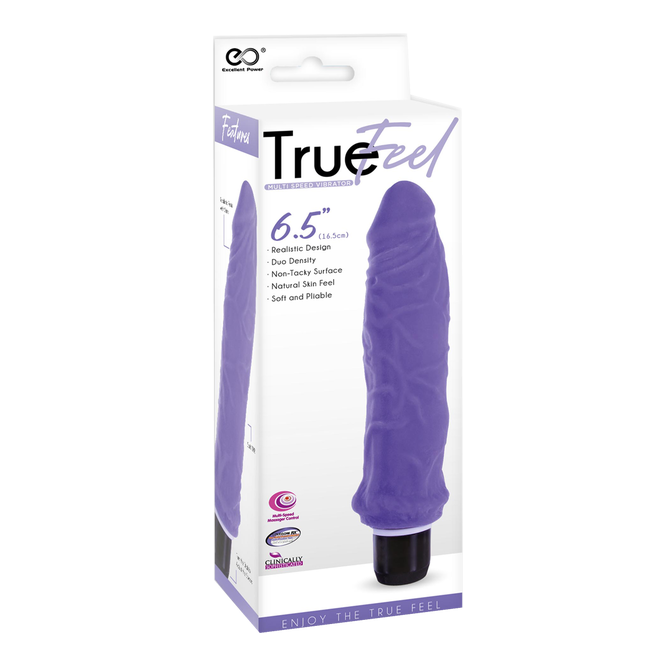 Excellent Power True Feel Ribbed 6.5" Vibrator Purple