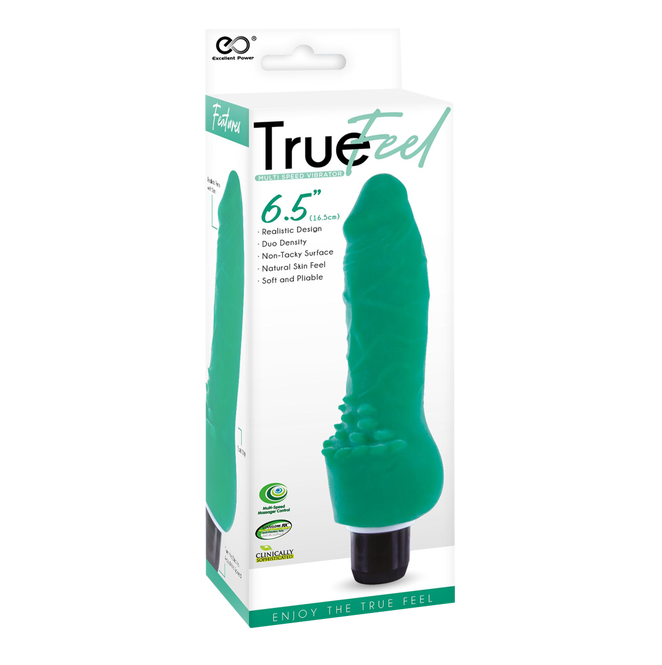 Excellent Power True Feel Viking 6.5" Vibrator Green