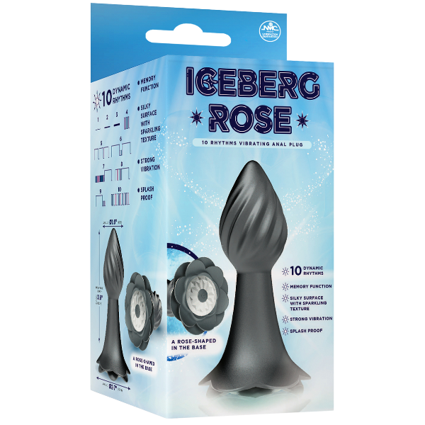 Excellent Power Iceberg Rose - 10 Rhythms Vibrating Anal Plug (Grey)