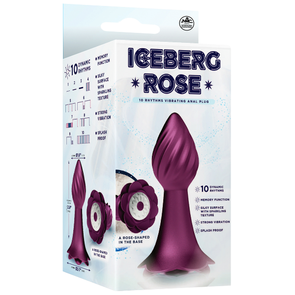 Excellent Power Iceberg Rose - 10 Rhythms Vibrating Anal Plug (Pink)