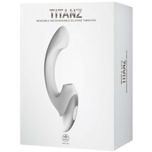 Excellent Power Titanz Thumping Rechargeable Silicone Vibrator (White)