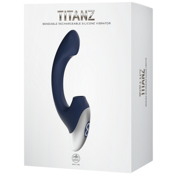 Excellent Power Titanz Thumping Rechargeable Silicone Vibrator (Blue)