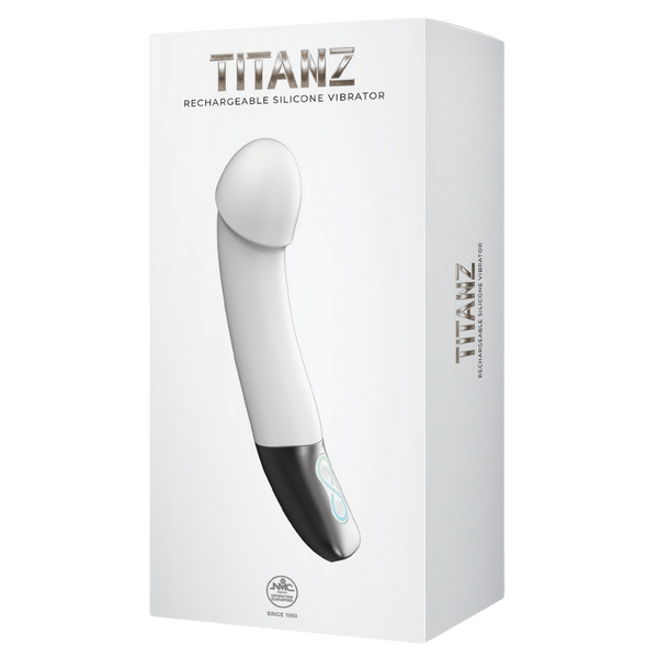 Excellent Power Titanz Rechargeable Silicone Bendable Shaft Vibrator (White)