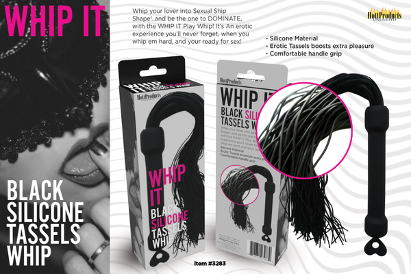 Hott Products | Whip It! Black Tassel Silicone Tassels Whip