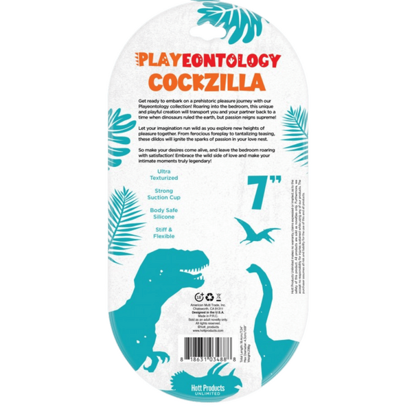Hott Products | Cockzilla 7" Dinosaur Shaped Dildo Blue