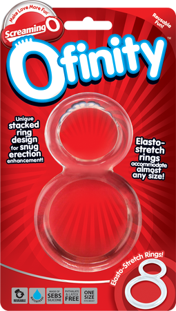 ScreamingO Ofinity Double Erection Cock Ring - Clear