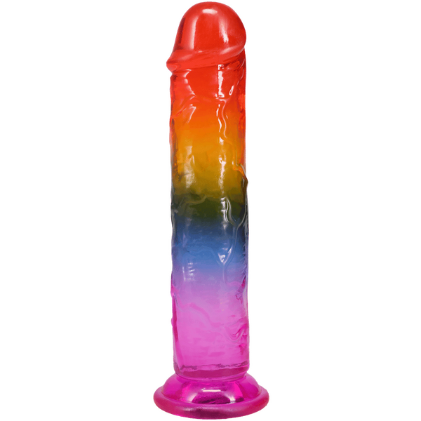 Doc Johnson Crystal Jellies 7.5" Classic Dong Rainbow