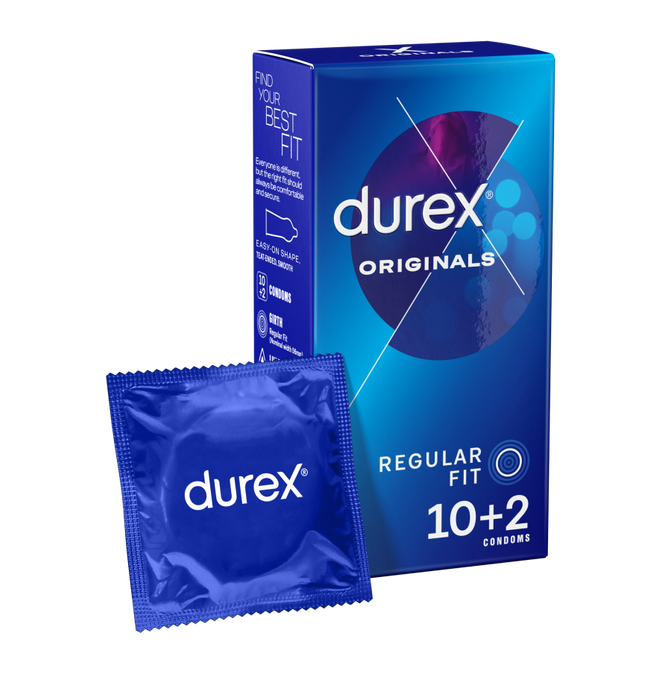 Durex Originals Latex Condoms 10's 2 Free
