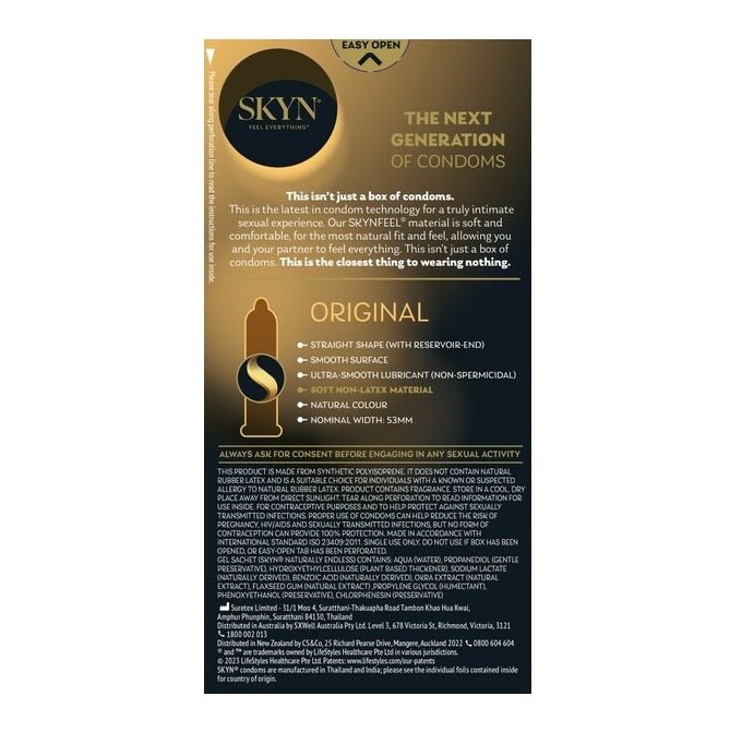 SKYN Original Condoms 53mm 10's