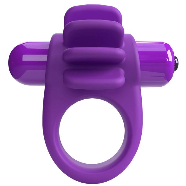 ScreamingO 4B Low Pitch Bass Skooch Vibrating Cock Ring with Flexible Fins - Grape