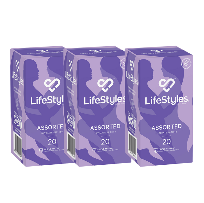 LifeStyles Assorted Condoms (3 X 20's Tray)
