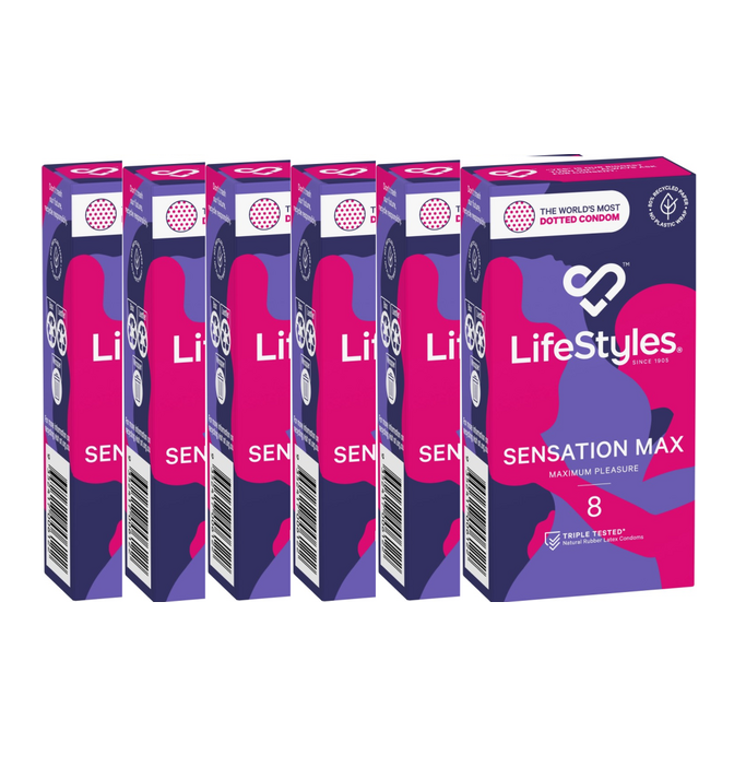 LifeStyles Sensation Max Condoms - Studded Texture (6 X 8's Tray)