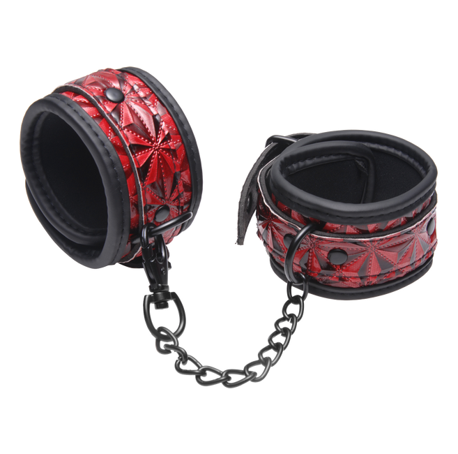 Master Series Crimson Tied Embossed Ankle Cuffs