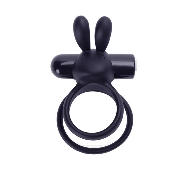 ScreamingO Ohare XL Charged Wearable Rabbit Ears Vibe Double Ring Black