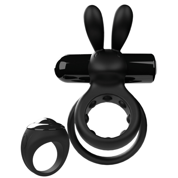 ScreamingO Ohare Wearable Rabbit Vibe Cock Ring with Remote Control Ring Black
