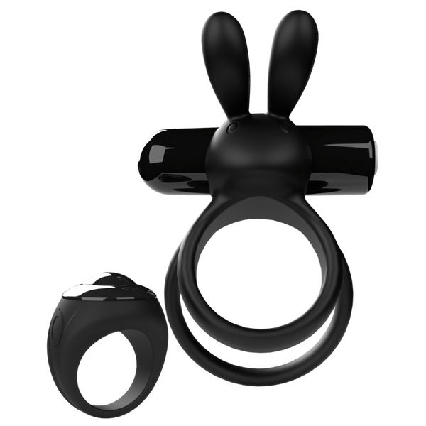 ScreamingO Ohare XL Wearable Rabbit Vibe Cock Ring with Remote Control Ring Black