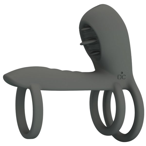 Pretty Love Master Ring - Jammy Vibrating Couples Cock Ring Sleeve (Grey)