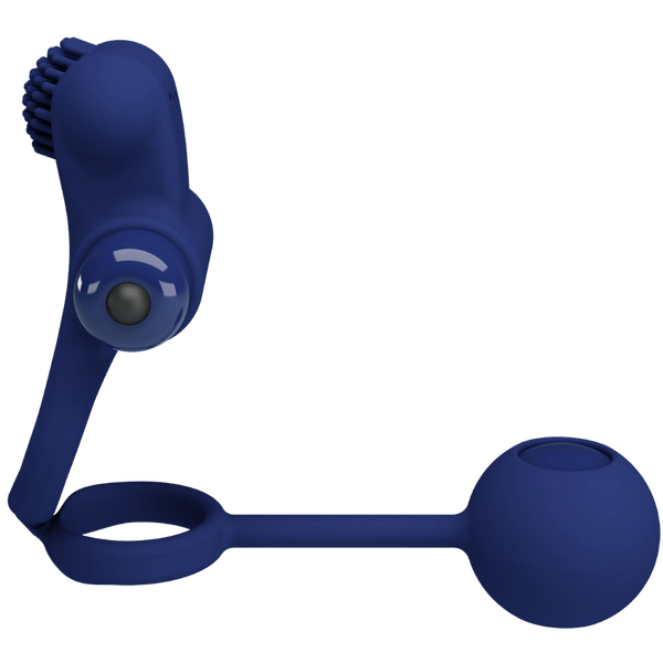 Pretty Love Powerful Ring Remington Vibrating Cock Ring w Swinging Weight Navy Blue
