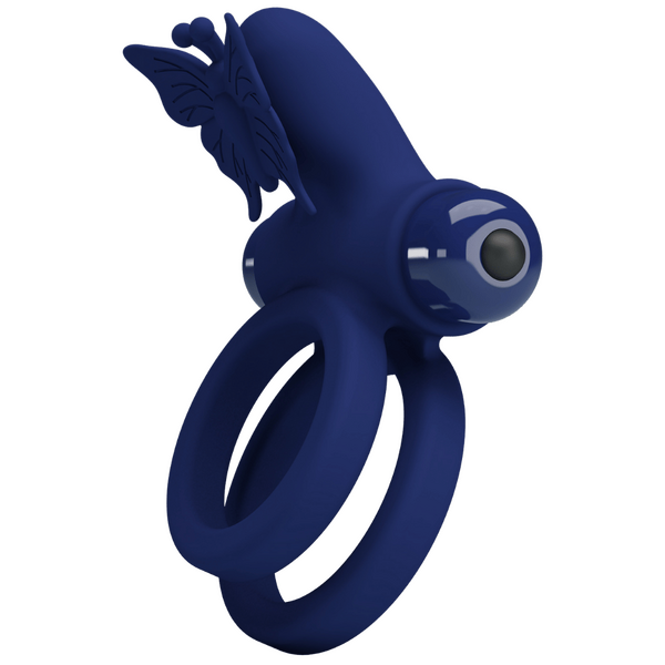 Pretty Love Powerful Ring Jamele Vibrating Cock Ring Navy Blue