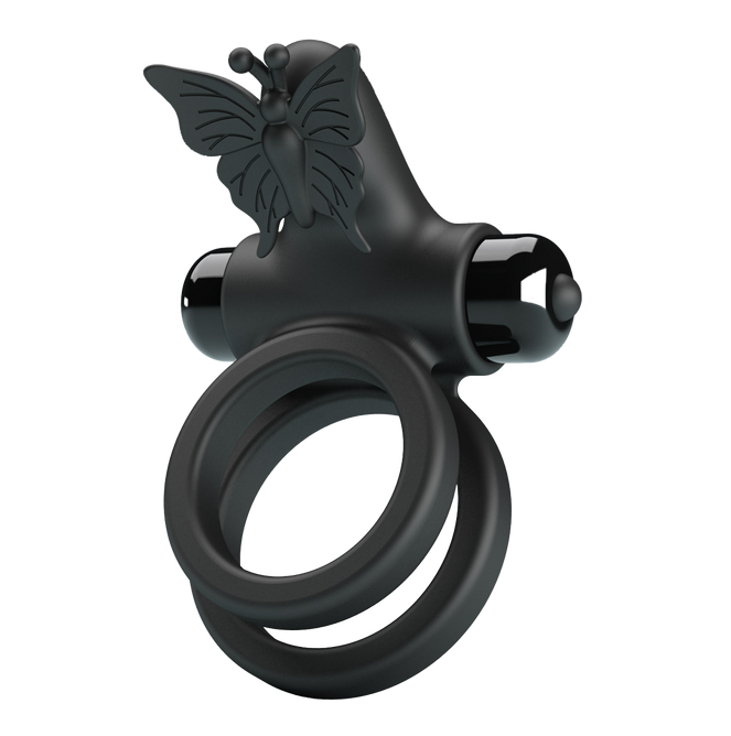 Pretty Love Passionate IX - Vibrating Couples Cock Ring Black