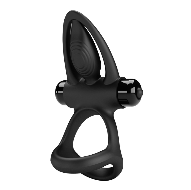 Pretty Love Vibrating Couples Cock Ring Black