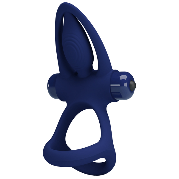 Pretty Love Powerful Ring Mat Vibrating Cock Ring Navy Blue