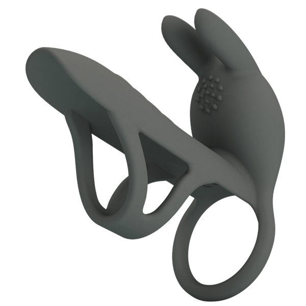 Pretty Love Master Ring - Matty Vibrating Couples Cock Ring Sleeve (Grey)