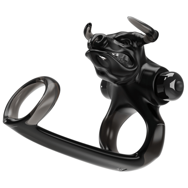 Pretty Love Bull Warrior Vibrating Cock Ring (Black)