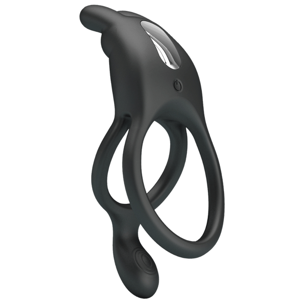 Pretty Love Seth Vibrating Couples Cock Ring Black