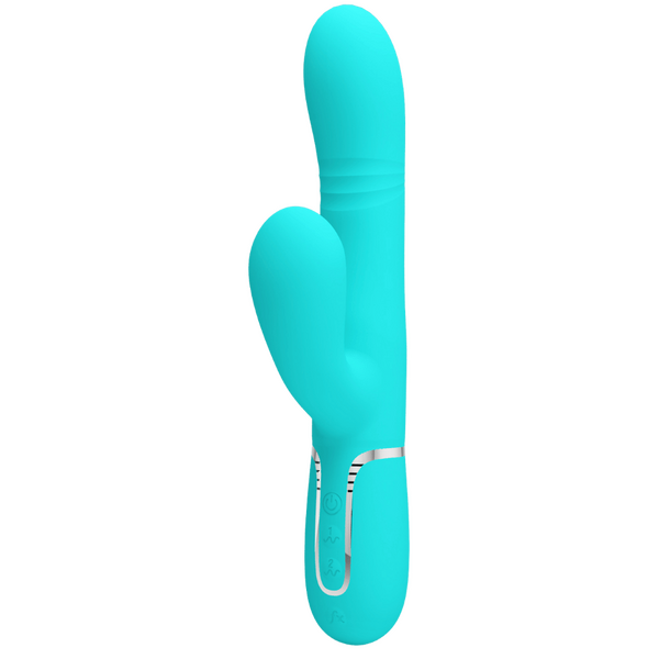 Pretty Love Mariana - 4in1 Multi-function Thumping Rabbit Vibrator Seafoam