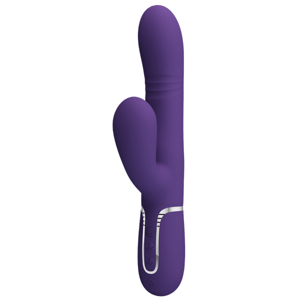Pretty Love Mariana - 4in1 Multi-function Thumping Rabbit Vibrator Dark Purple