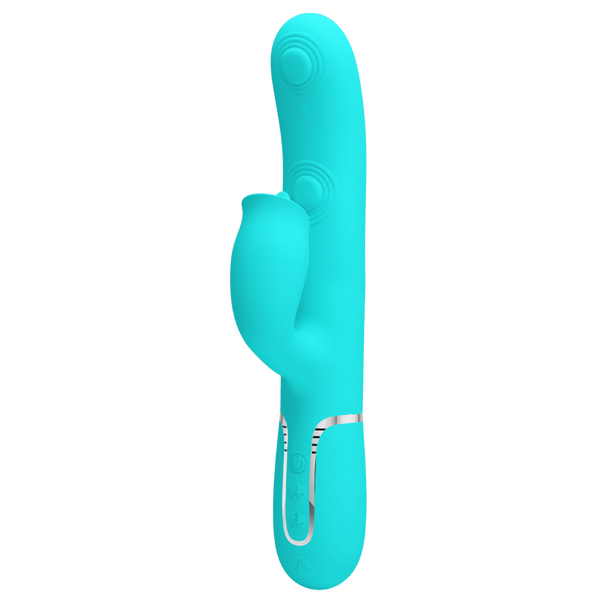 Pretty Love Gigi - 3in1 Multi-function Thumping Licking Rabbit Vibrator Seafoam