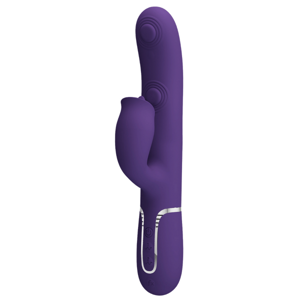 Pretty Love Gigi - 3in1 Multi-function Thumping Licking Rabbit Vibrator Dark Purple