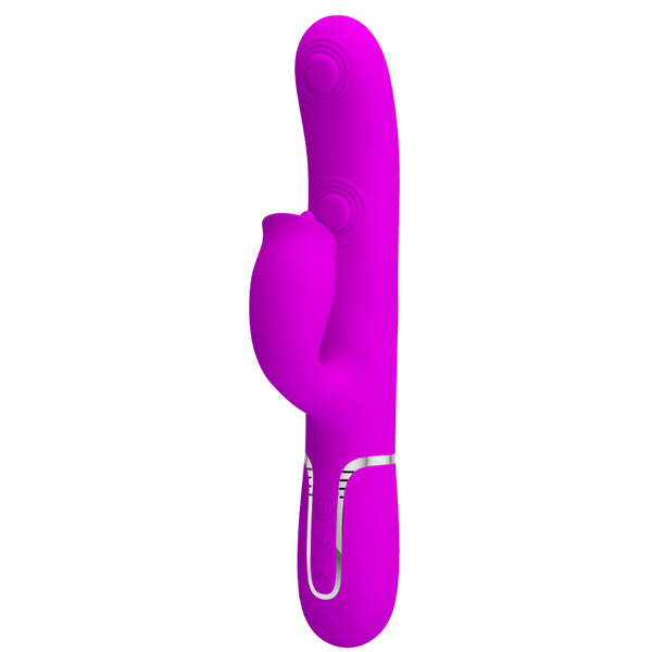 Pretty Love Gigi - 3in1 Multi-function Thumping Licking Rabbit Vibrator Pink