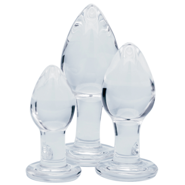 CreativeC | Clarity - Utopian Trinity - Glass Butt Plug 3 Piece