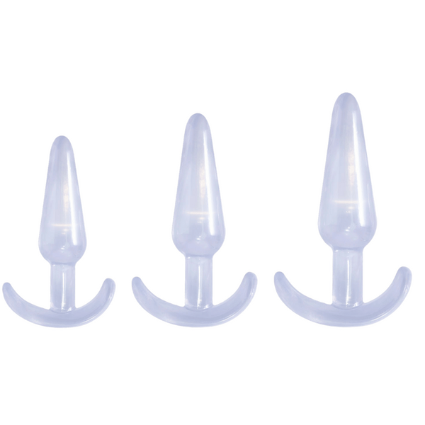Excellent Power Butt Fantasy - Triple Tapered Anal Plug Set Clear