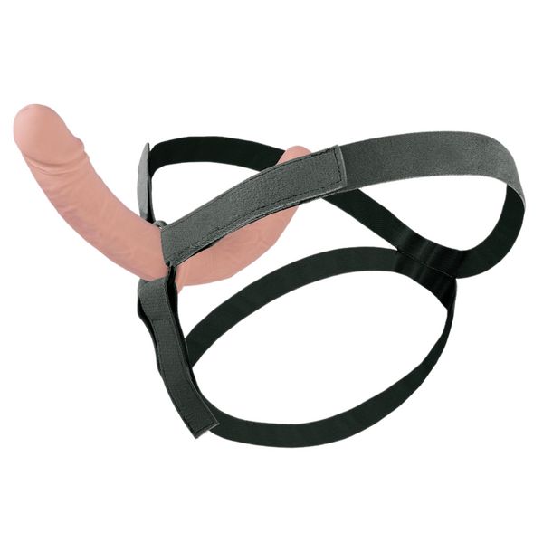 Excellent Power Ultra Lover 8" Silicone Double Dong With Strap On Flesh