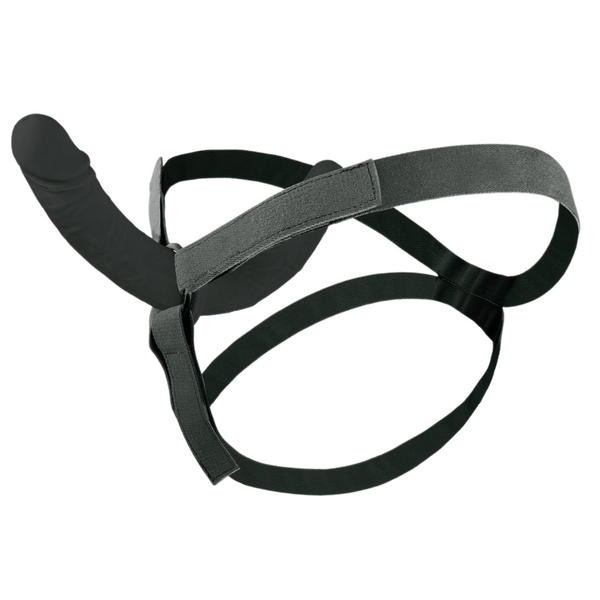 Excellent Power Ultra Lover 8" Silicone Double Dong With Strap On Black