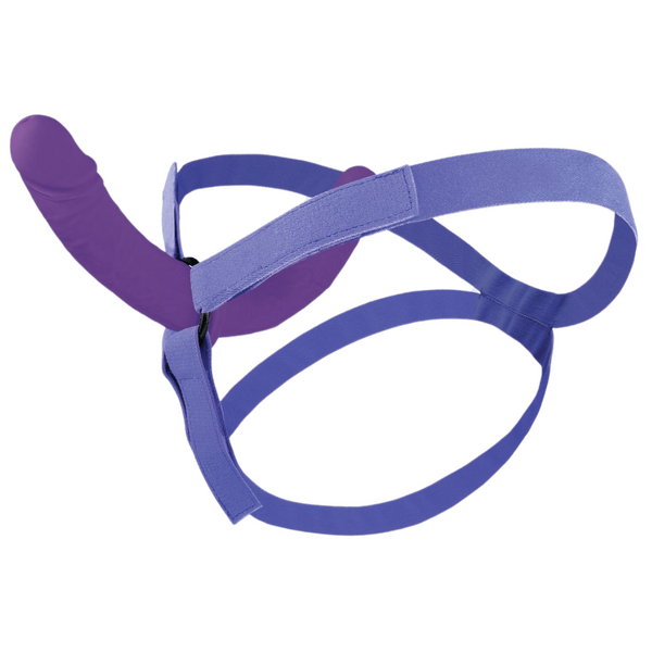 Excellent Power Ultra Lover 8" Silicone Double Dong With Strap On Purple