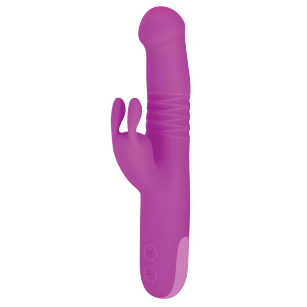 NMC Trio Thruster 3 In 1 Silicone Rotating Thrusting Rabbit Vibrator Pink