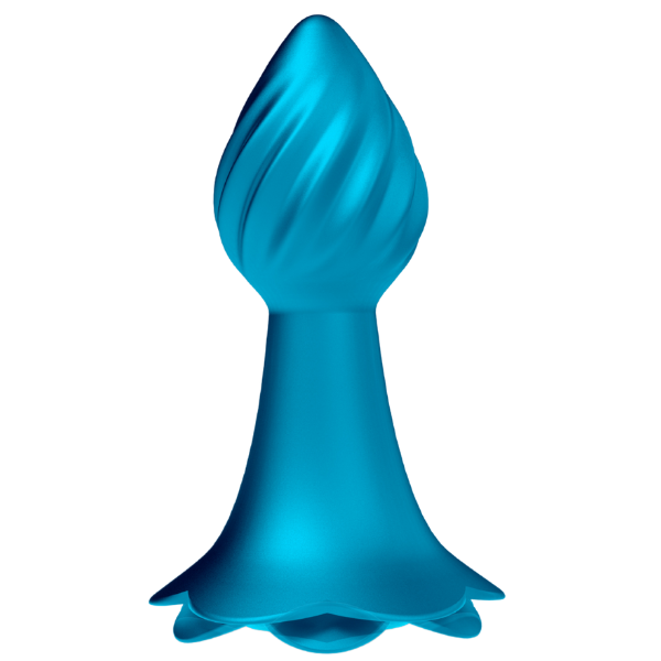 Excellent Power Iceberg Rose - 10 Rhythms Vibrating Anal Plug (Blue)