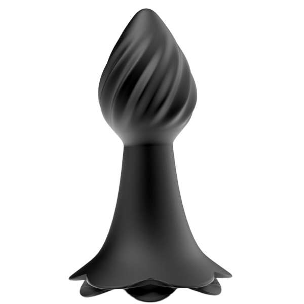 Excellent Power Iceberg Rose - 10 Rhythms Vibrating Anal Plug (Black)